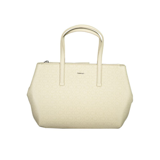 Beige Polyester Handbag