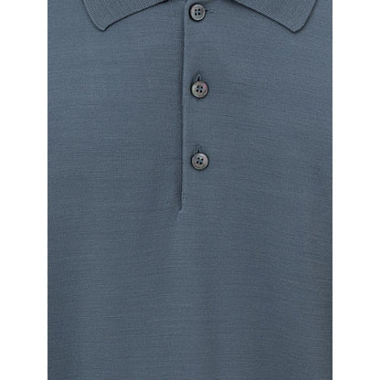 Gray Wool Polo Shirt