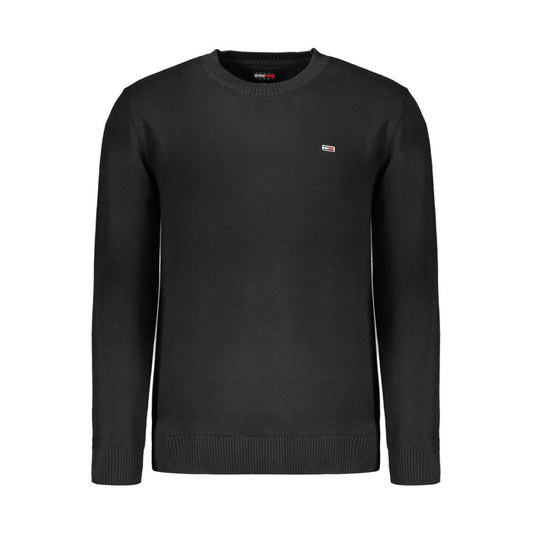 Black Cotton Men Sweater