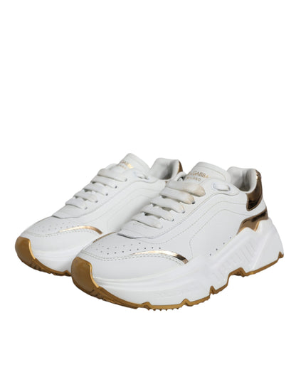 White Gold DAYMASTER Leather Sneakers Shoes