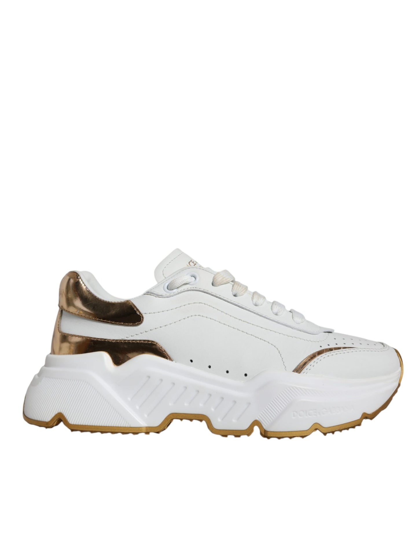 White Gold DAYMASTER Leather Sneakers Shoes