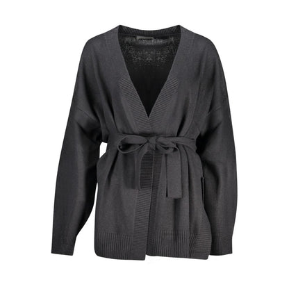 Black Acrylic Women Cardigan