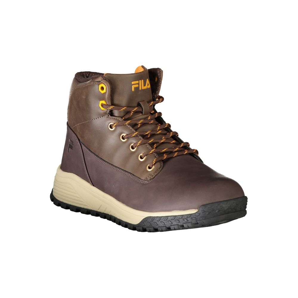 Brown Polyester Men Boot