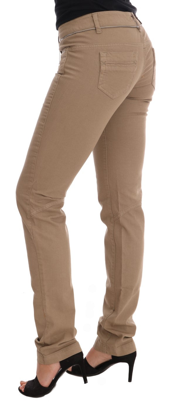 Jean slim stretch en coton beige