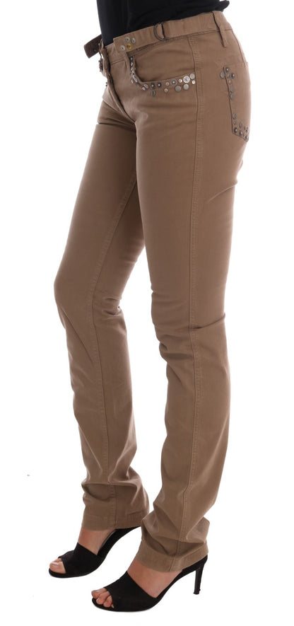 Jean slim stretch en coton beige