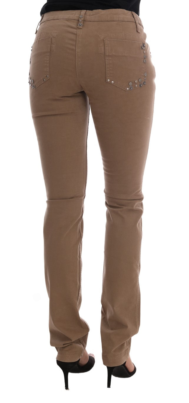 Jean slim stretch en coton beige