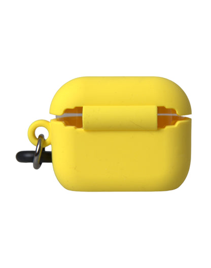 Yellow Silicone Logo Embossed Airpods Case