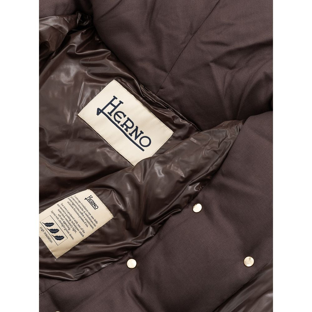 Brown Polyamide Jackets & Coat