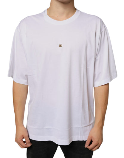 White Metal DG Logo Cotton Short Sleeves T-shirt