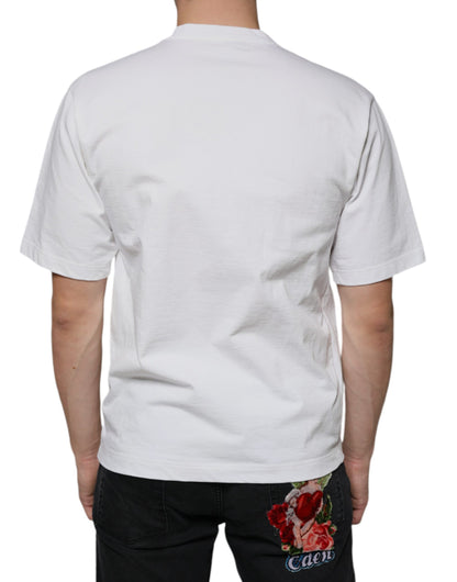 White Cotton DG Logo Print Casual T-shirt