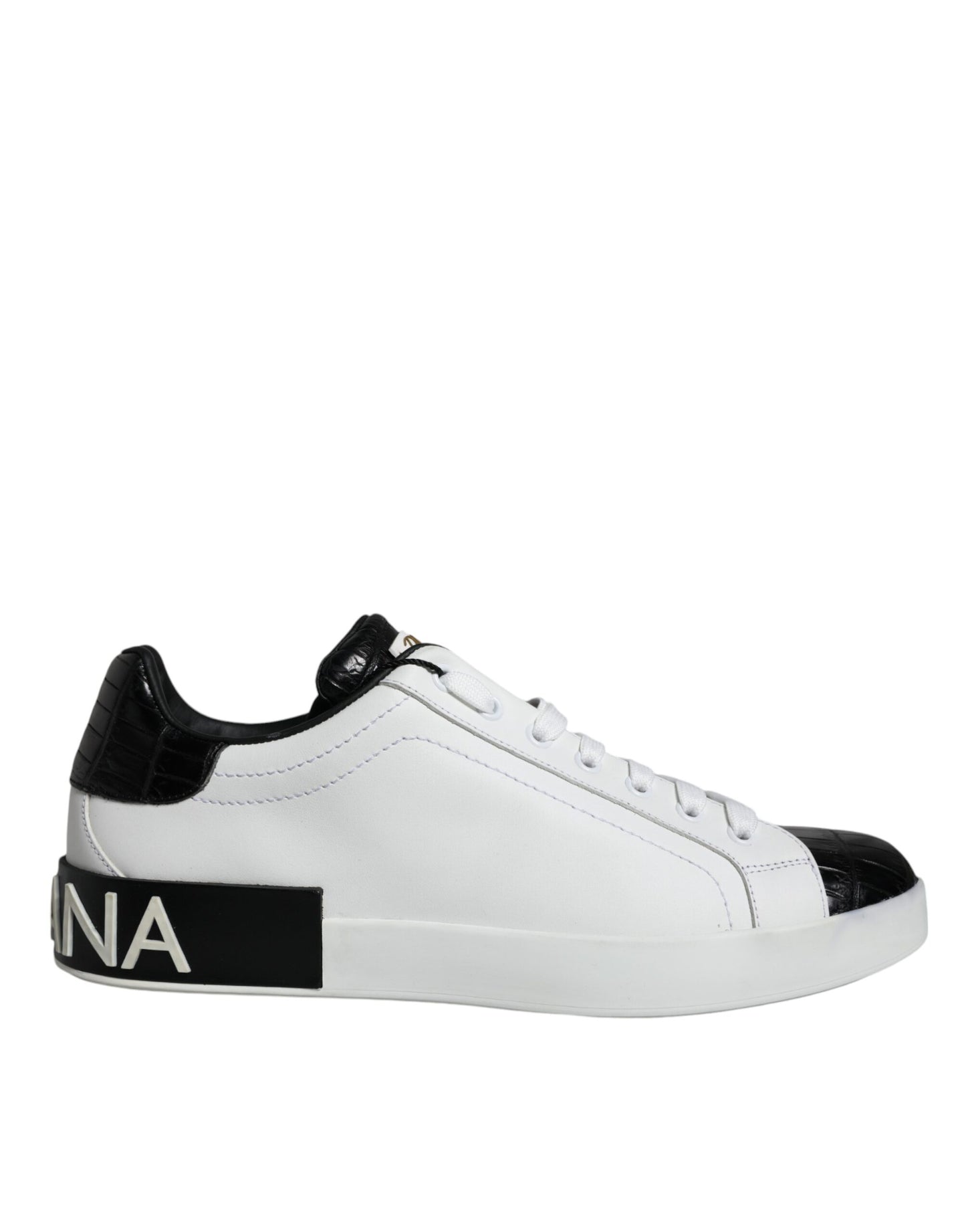 White Leather Logo Portofino Sneaker Shoes