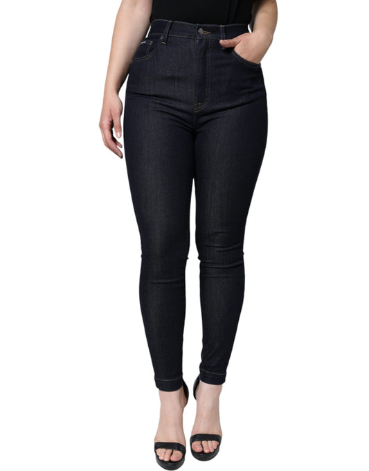 Black Cotton Stretch Skinny Denim Jeans