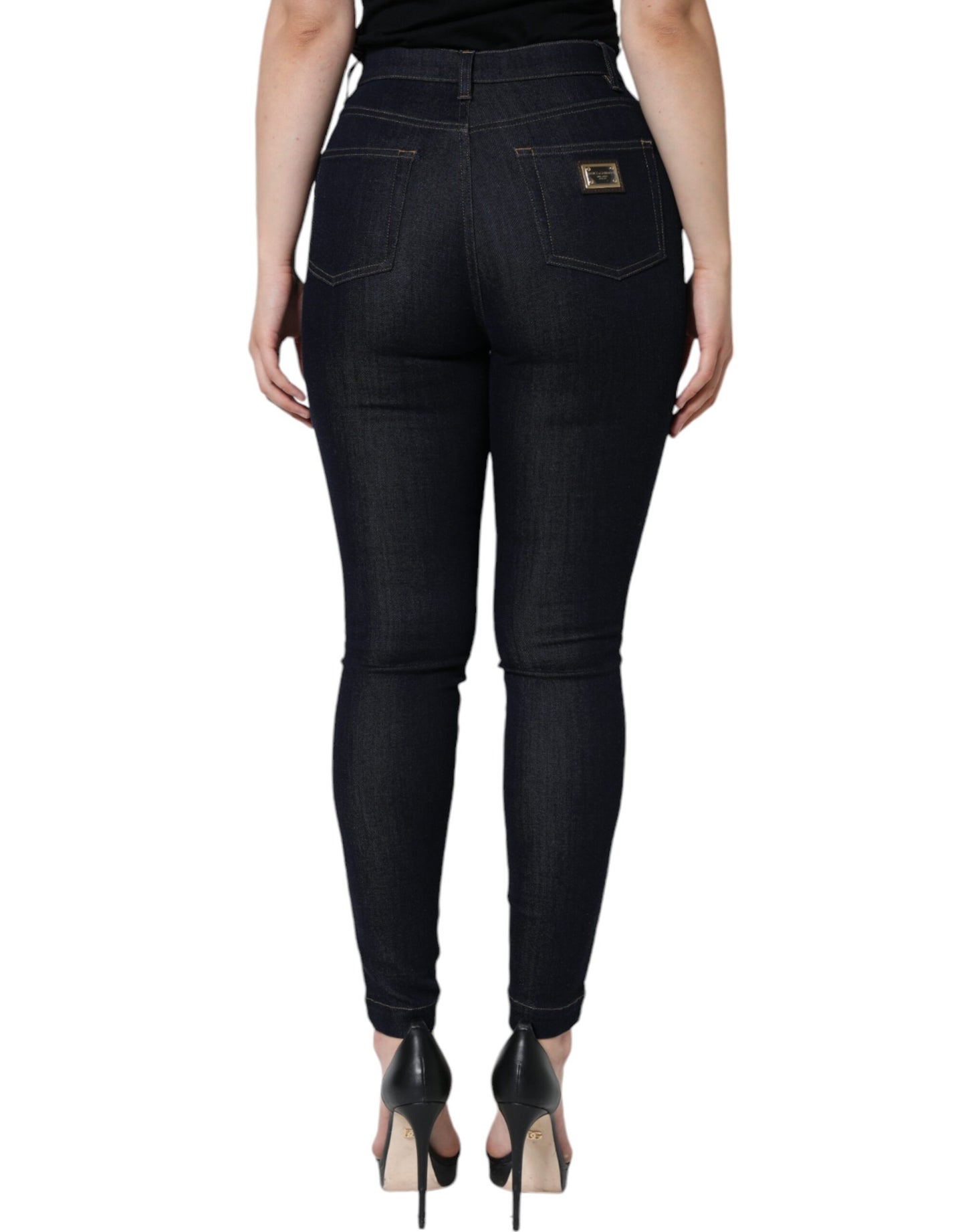 Black Cotton Stretch Skinny Denim Jeans