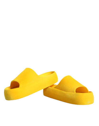 Yellow Rubber Slides Sandals Beachwear Shoes