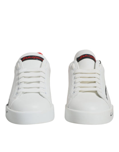 White Red Portofino Low Top Sneakers Shoes