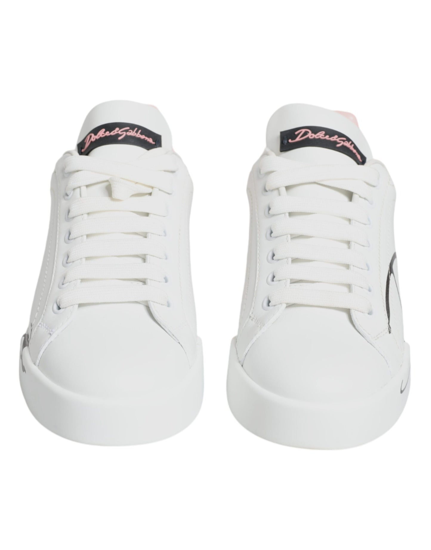 White Pink Portofino Low Top Sneakers Shoes