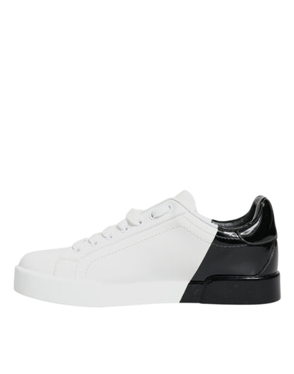 White Black Portofino Low Top Sneakers Shoes