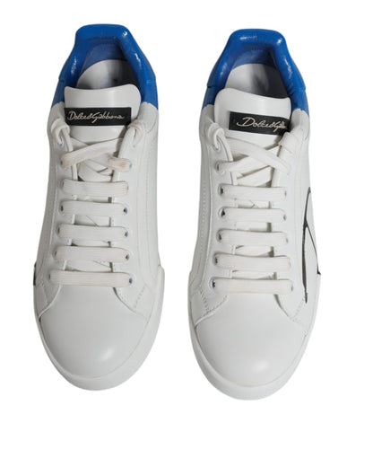 White Blue Portofino Low Top Sneakers Shoes