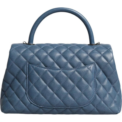 Dark Blue Flap Top Medium Coco Handle Bag