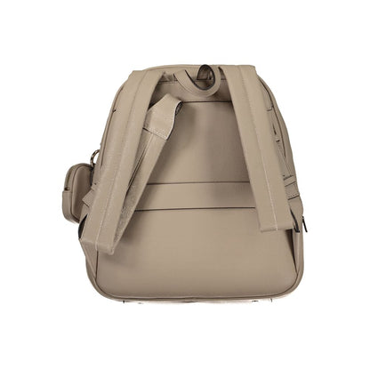 Beige Polyethylene Backpack