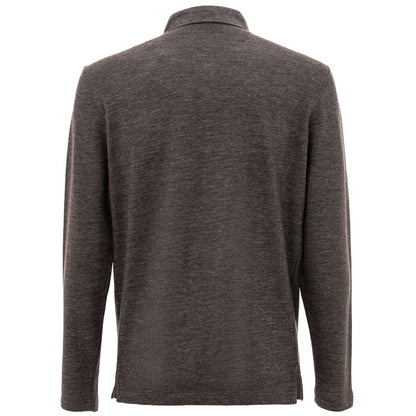 Gray Wool Polo Shirt