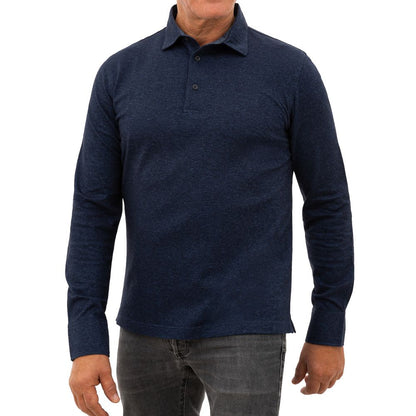 Blue Cotton Polo Shirt