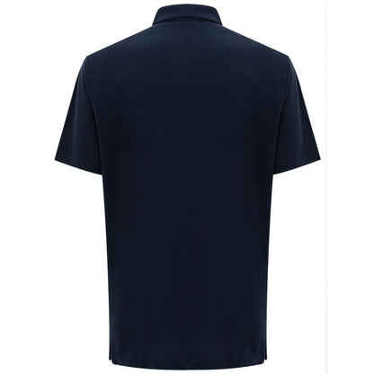 Blue Cotton Polo Shirt