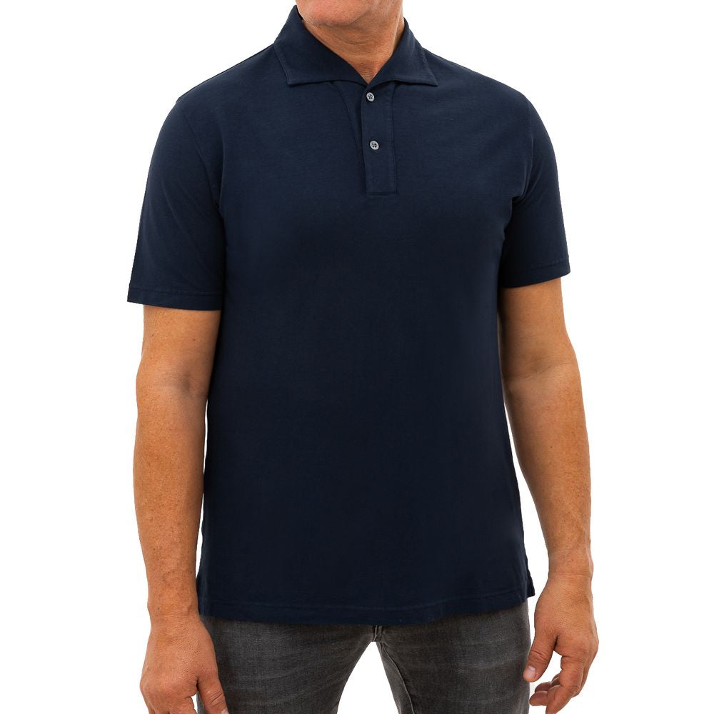 Blue Cotton Polo Shirt