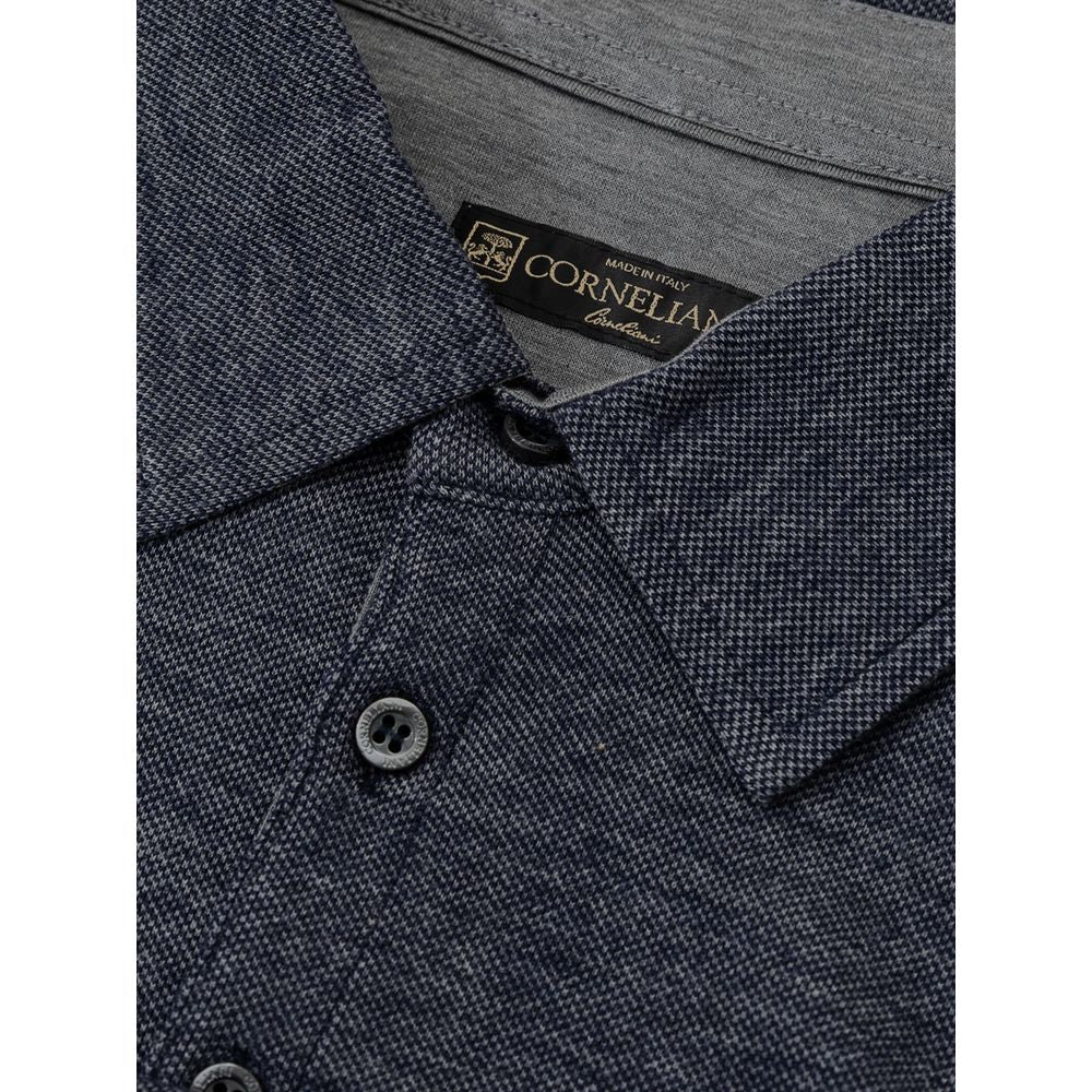 Blue Wool Polo Shirt