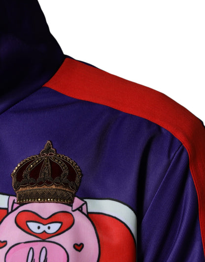 Purple YEAR OF THE PIG Full Zip Bomber Jacket