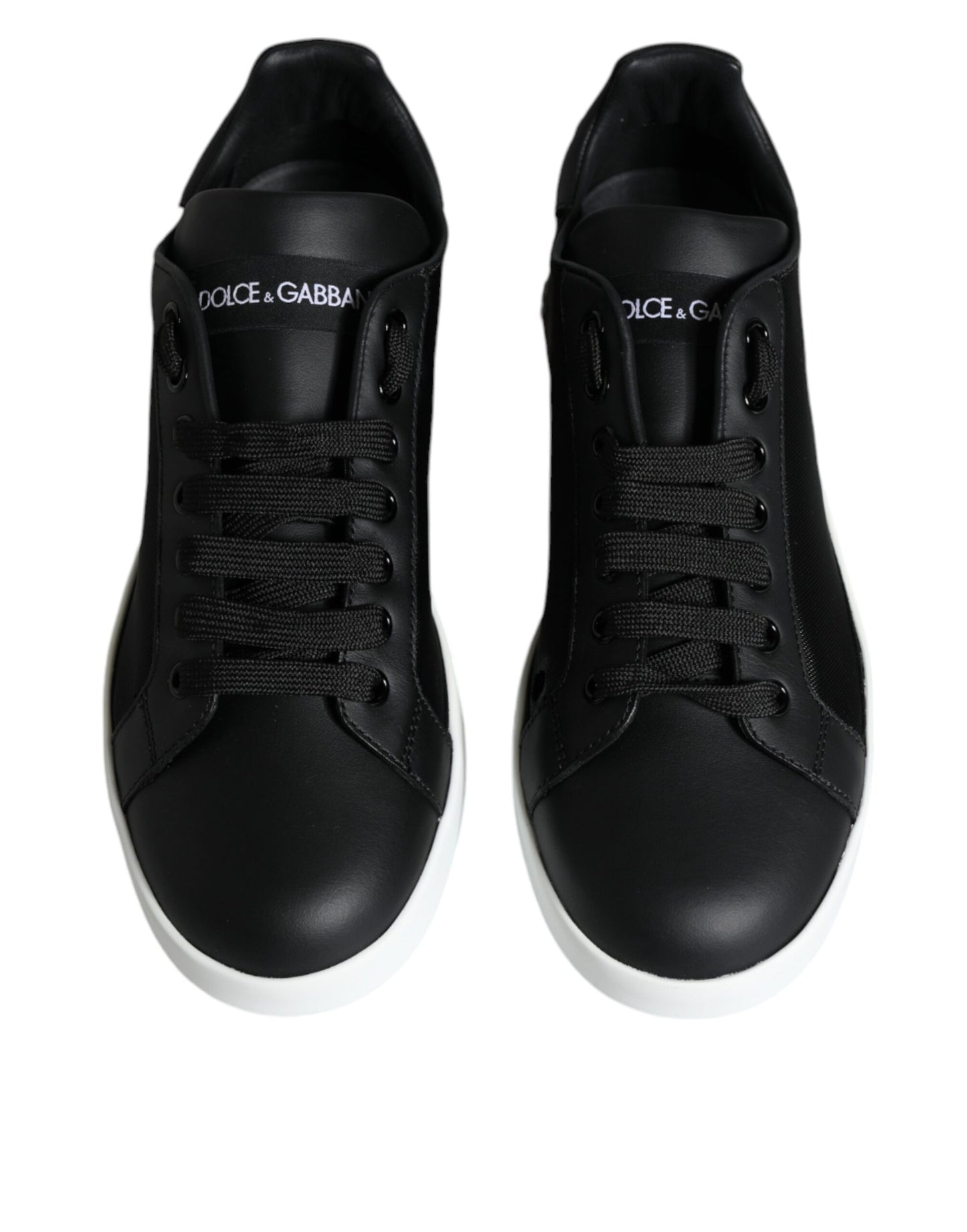 Black Calf Leather Portofino Sneakers Shoes