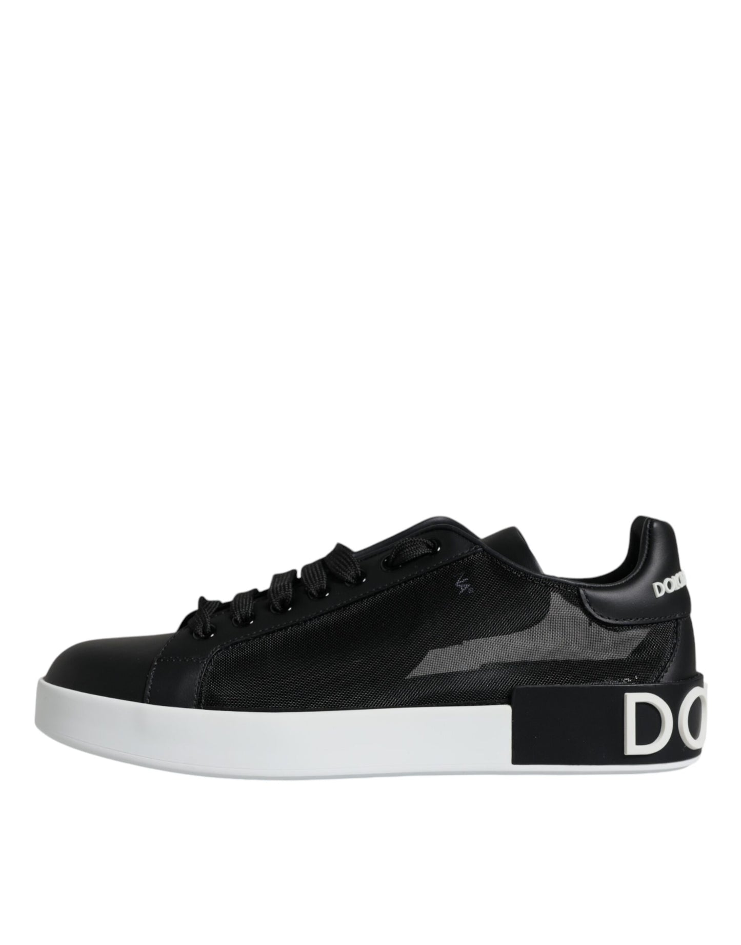 Black Calf Leather Portofino Sneakers Shoes