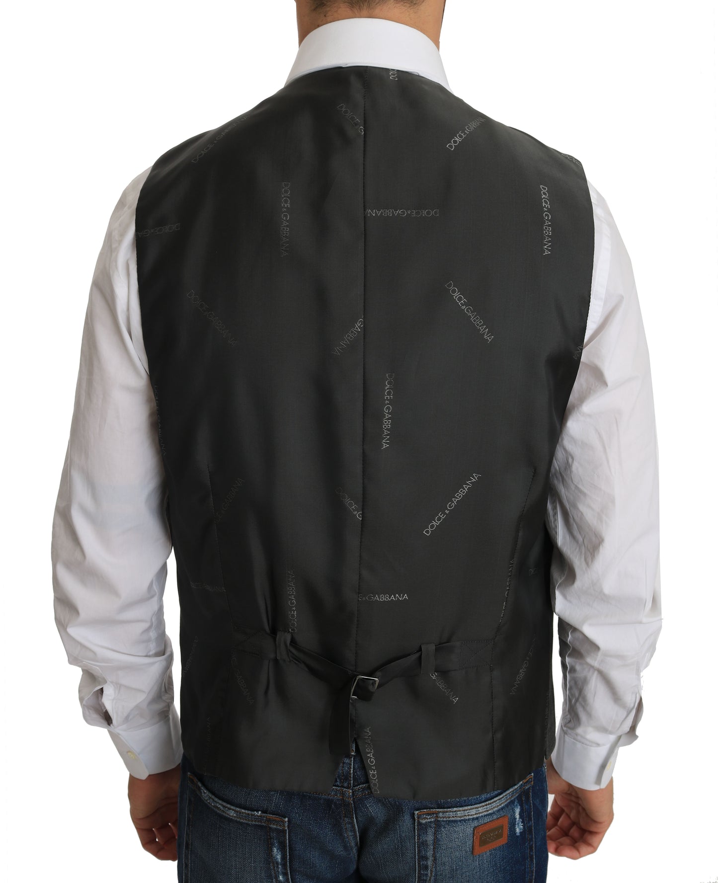 Elegant Checkered Wool Vest for the Urbane Man