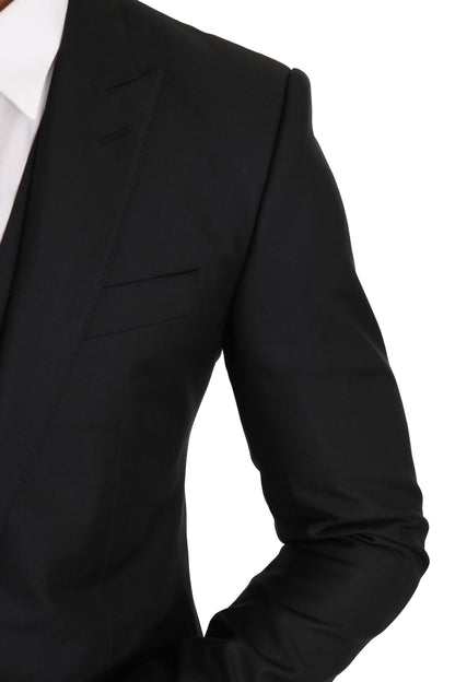 Sleek Black Martini Two-Piece Suit