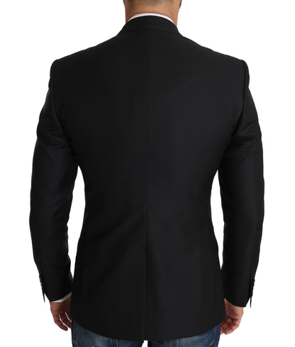 Sleek Black Martini Two-Piece Suit