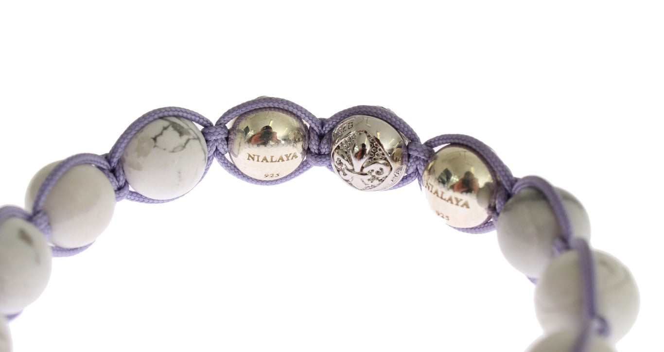 Bracelet en argent 925 violet CZ Howlite