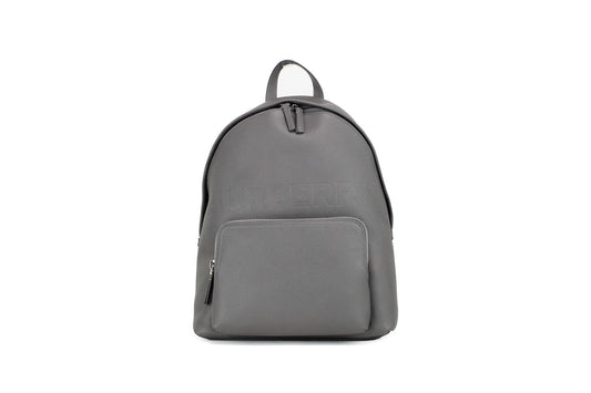 Abbeydale Branded Charcoal Grey Pebbled Leather Backpack Bookbag