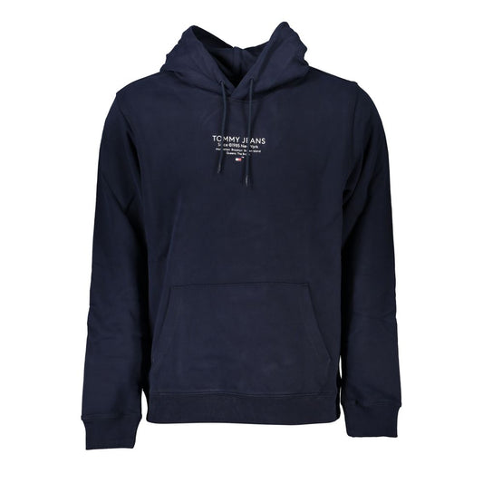 Chic Blue Hooded Sweatshirt with Logo Detail