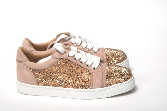 Antoinette Rose Gold Embellished Sneakers