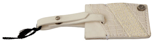 Elegant Beige Leather Keychain