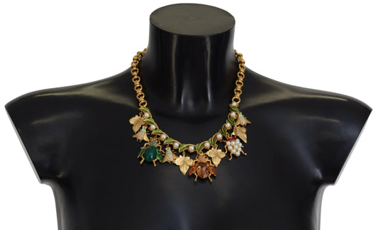 Multicolor Crystal Gold Statement Necklace