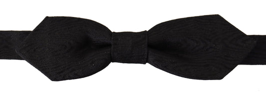 Elegant Black Silk Bow Tie