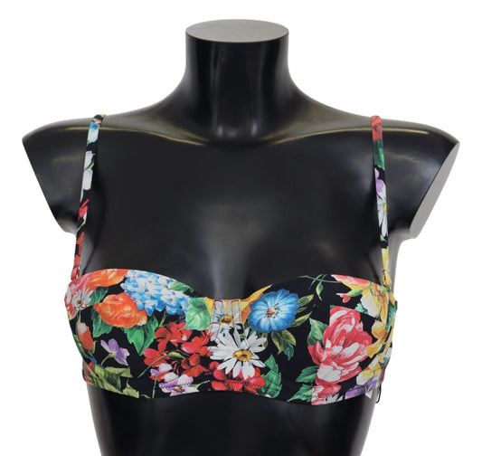 Elegant Floral Print Bikini Top