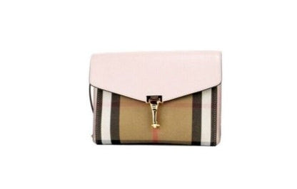 Macken Small Pale Orchid House Check Derby Leather Crossbody Bag Purse