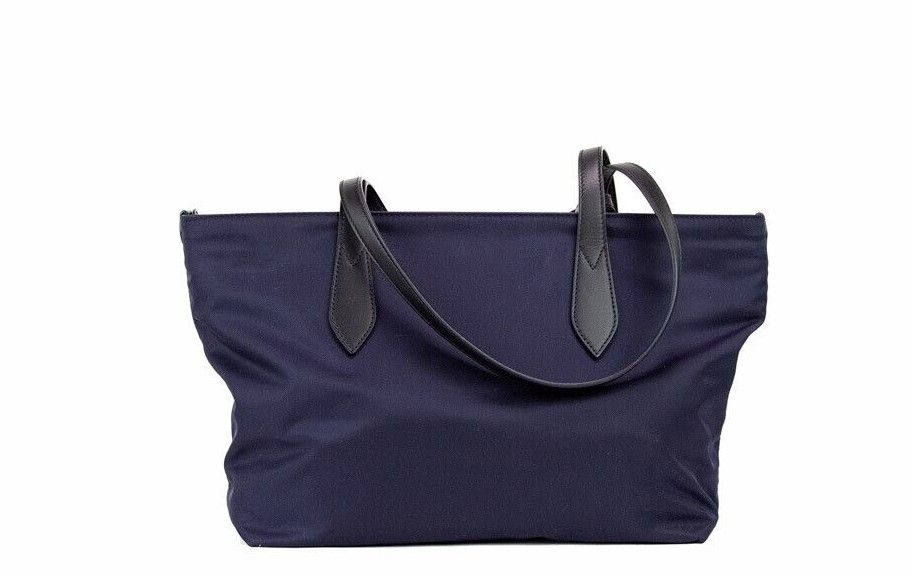 Small Navy Blue Logo Econyl Nylon Tote Shoulder Handbag Purse