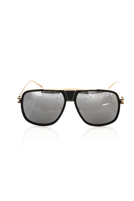 Elegant Shield Sunglasses with Gold Accents